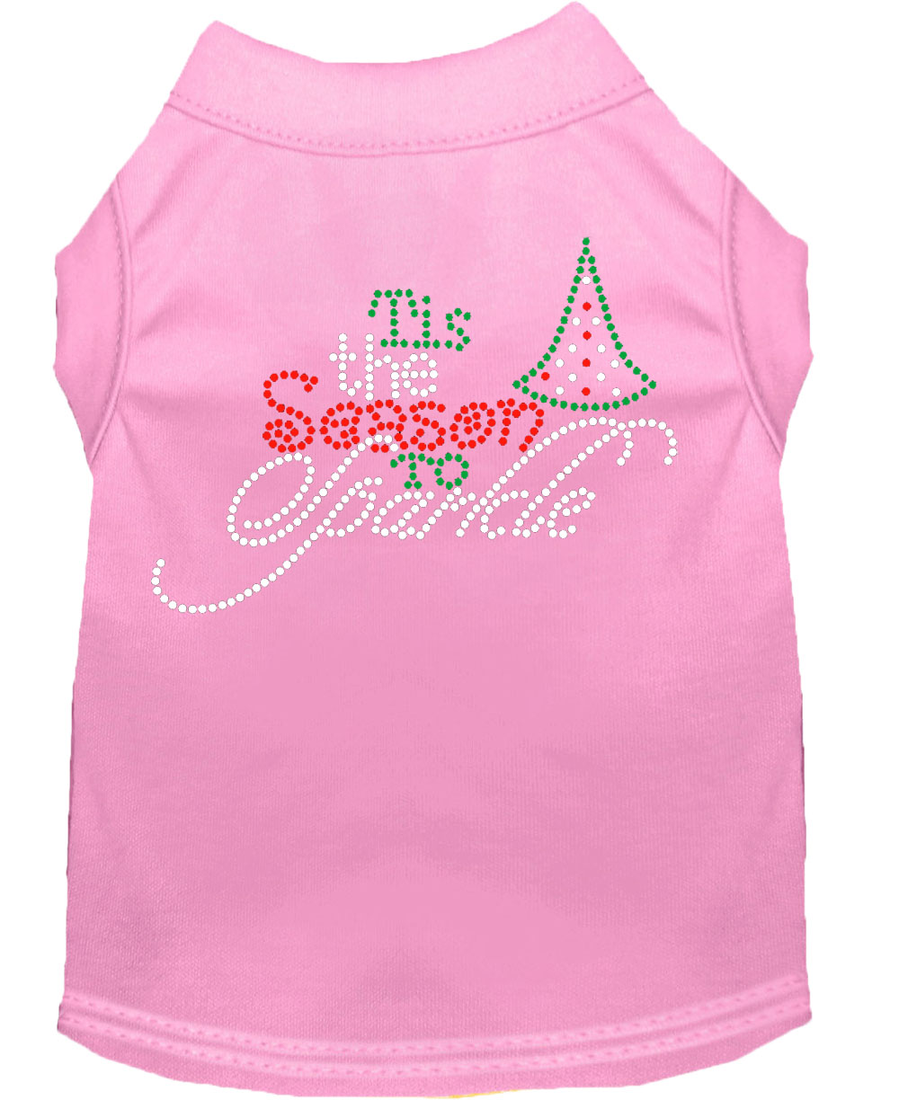 Tis the Season to Sparkle Rhinestone Dog Shirt Light Pink XL